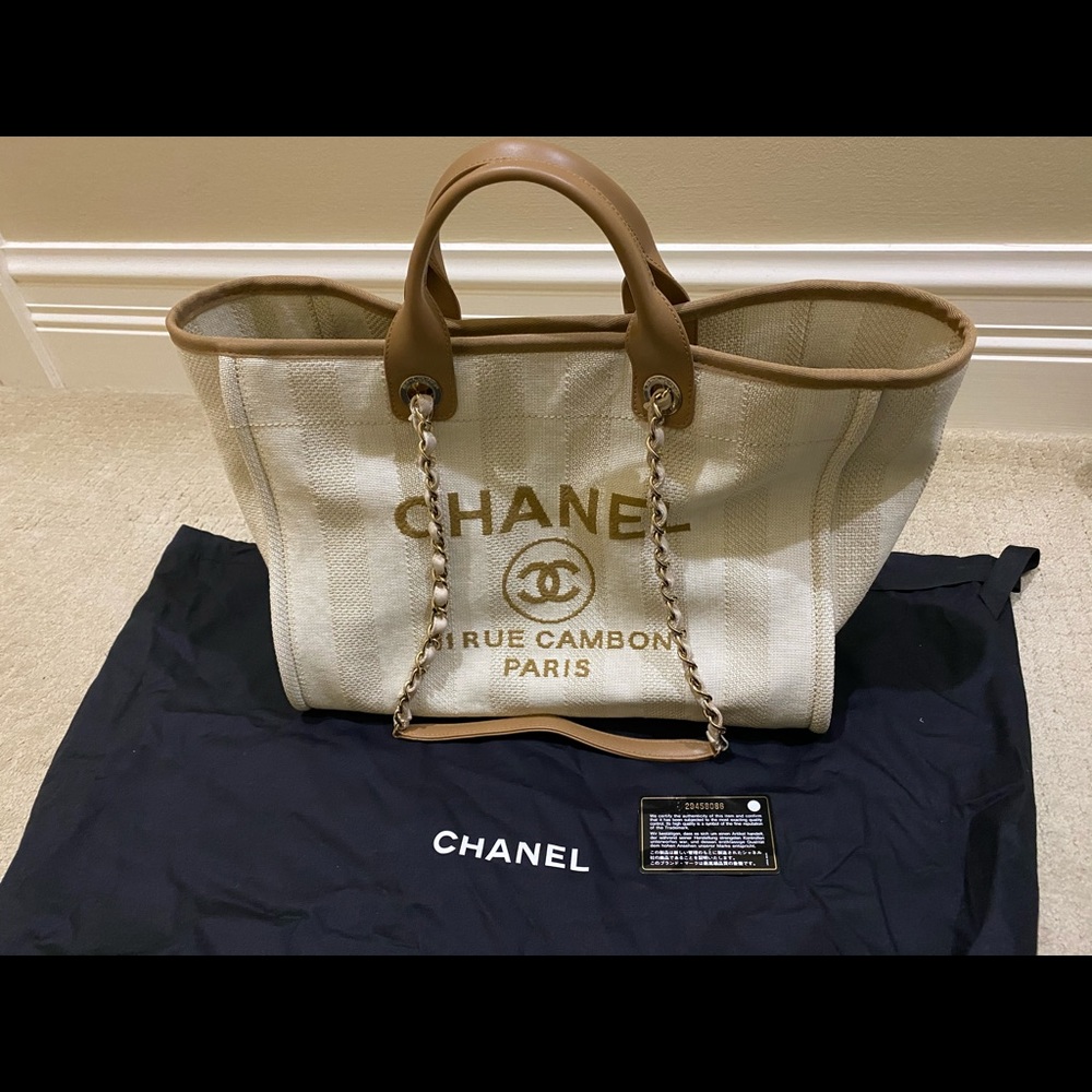 Chanel Deauville Cream and white Tote